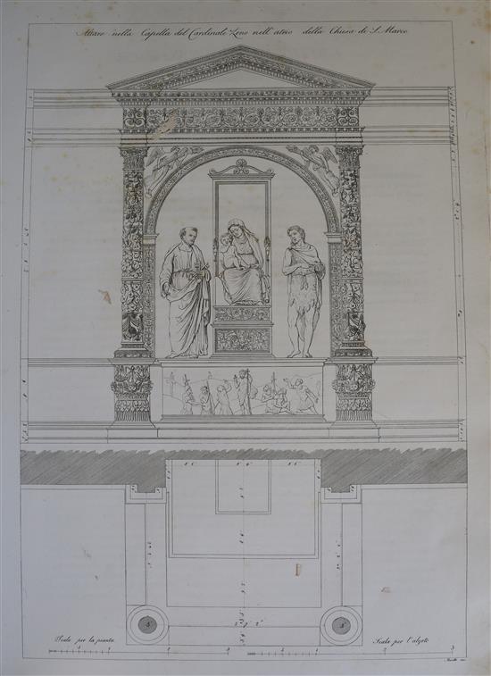Cicognara, Leopoldo - Le Fabriche piu Cospicue di Venezia, vol 1 only (of 2), folio, half calf, title page